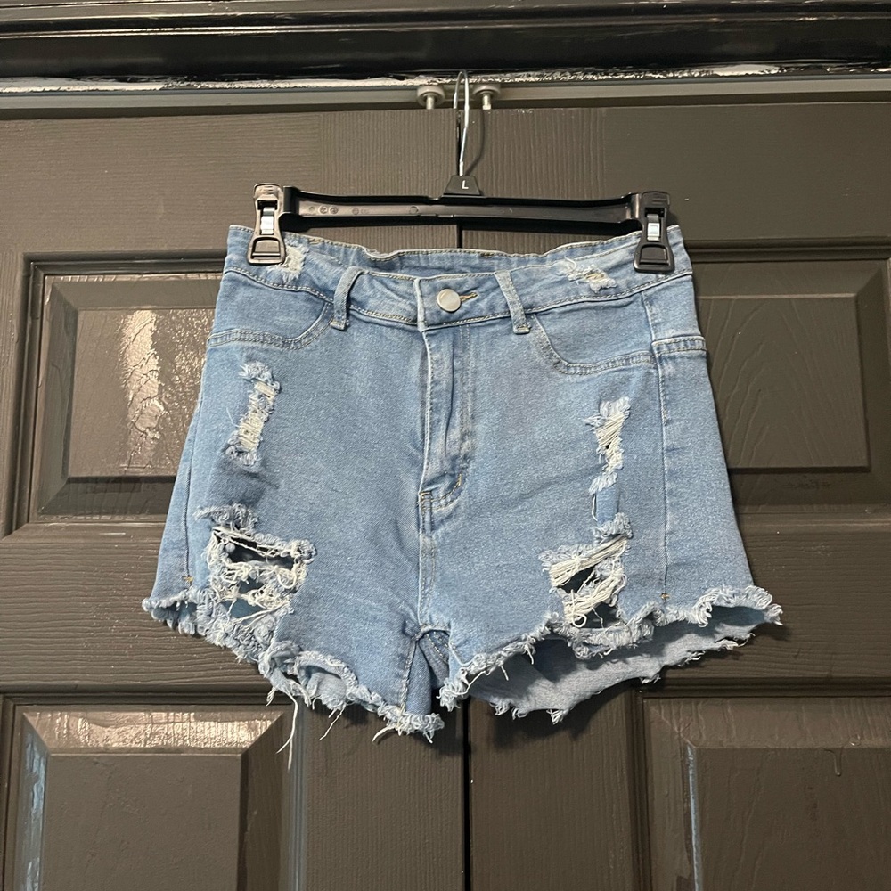 Distressed Denim Shorts